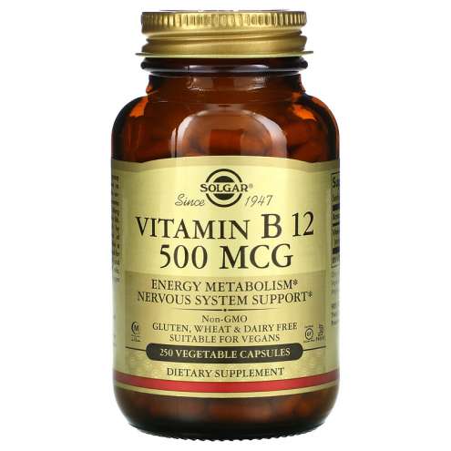 SOLGAR Vitamín B12 500 mkg, 250 kapslí